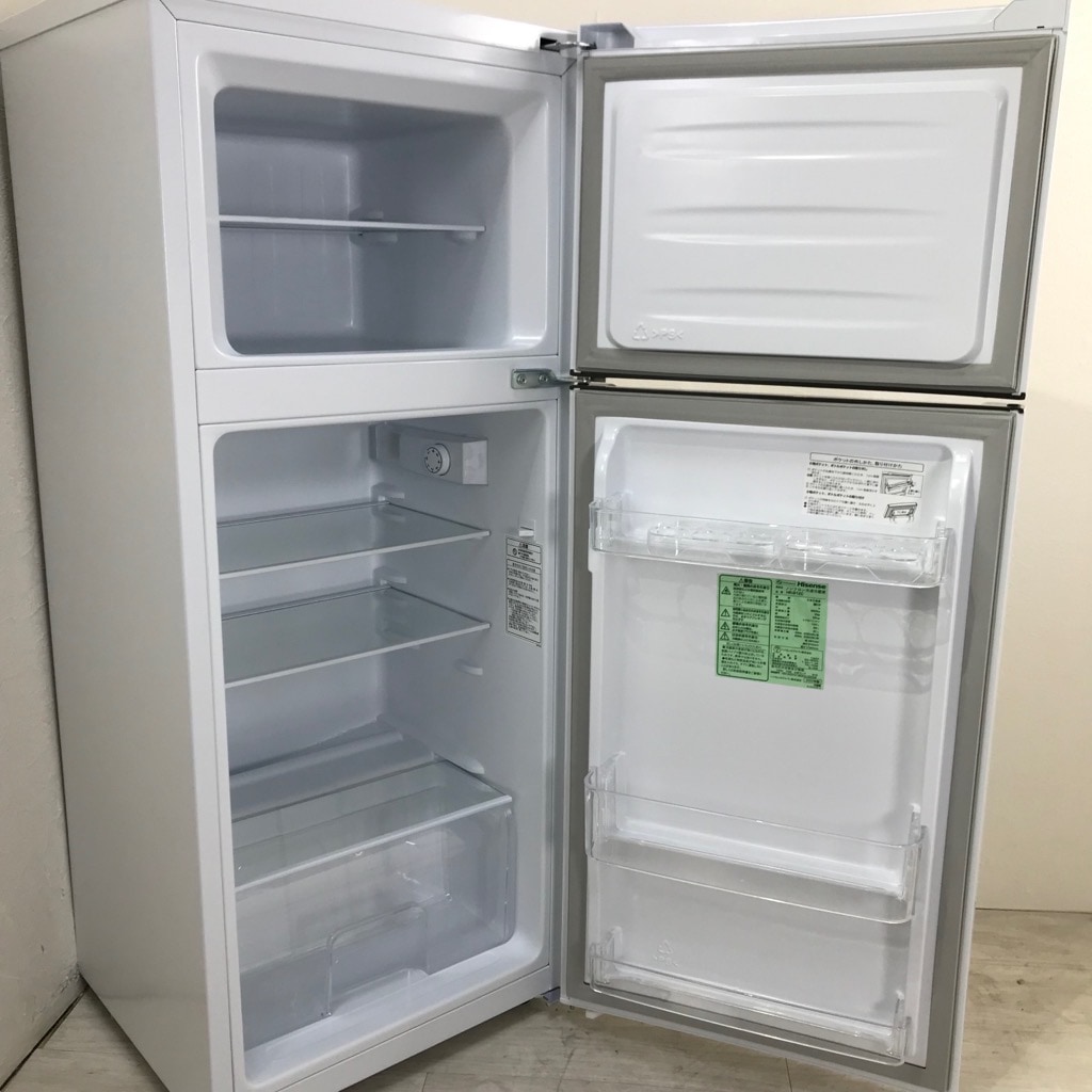 中古 120L ホワイト 右開き 2ドア冷蔵庫 ハイセンス HR-B12C 2020年製 