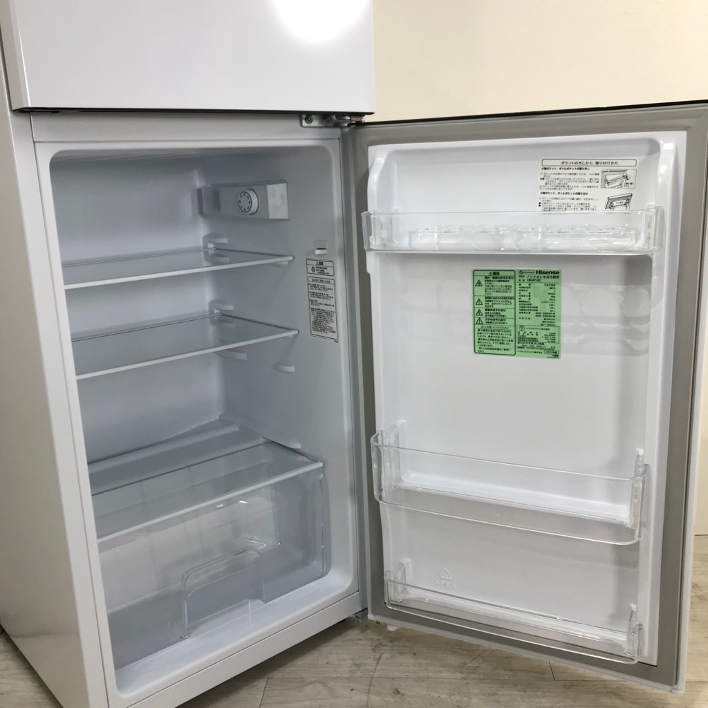中古 120L ホワイト 右開き 2ドア冷蔵庫 ハイセンス HR-B12C 2020年製