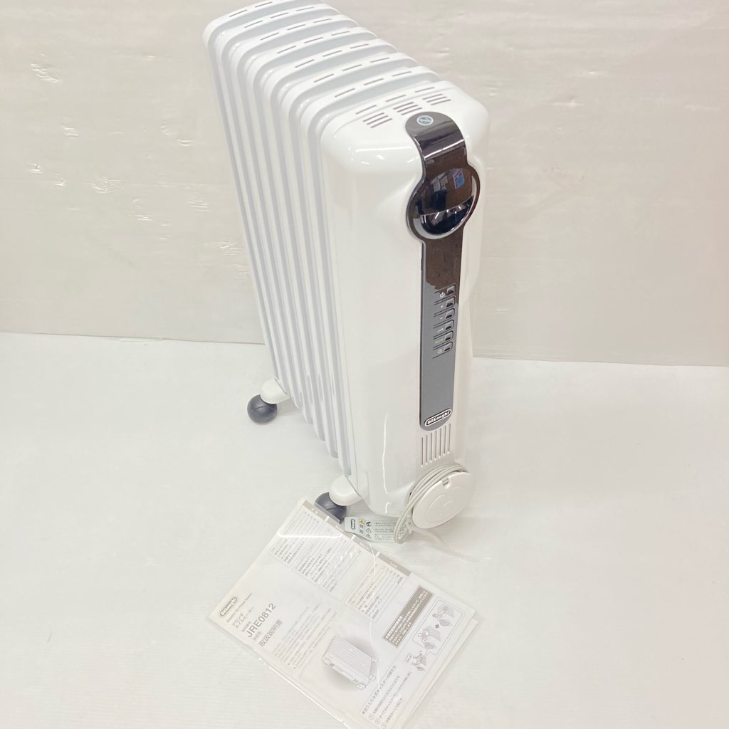 中古美品 デロンギ 1200W オイルヒーター JRE0812 L字型フラット