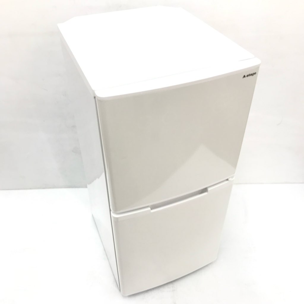中古 123L 2ドア冷蔵庫 A-Stage RZ-123W 2020年製 ホワイト 6ヶ月保証付き