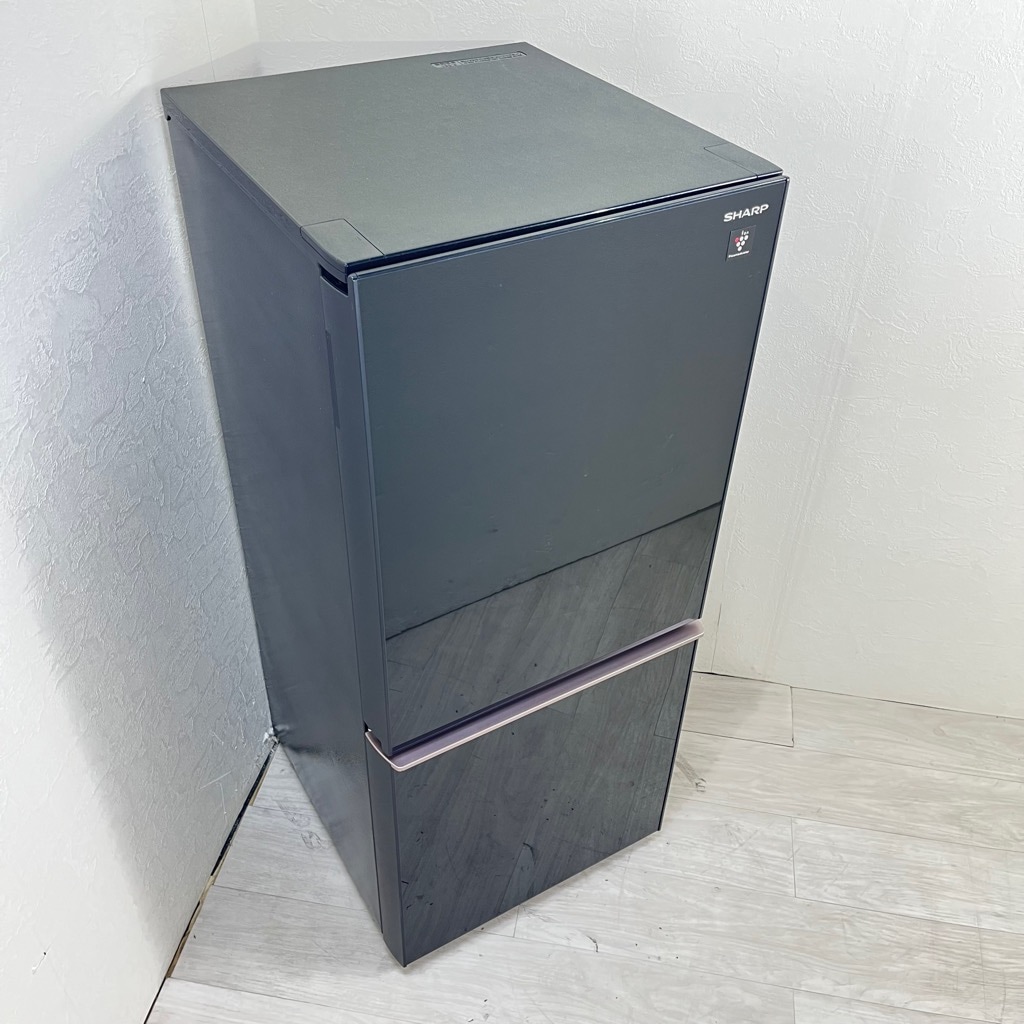 中古 137L ガラスドア 2ドア冷蔵庫 シャープ SJ-GD14E-B 2019年製