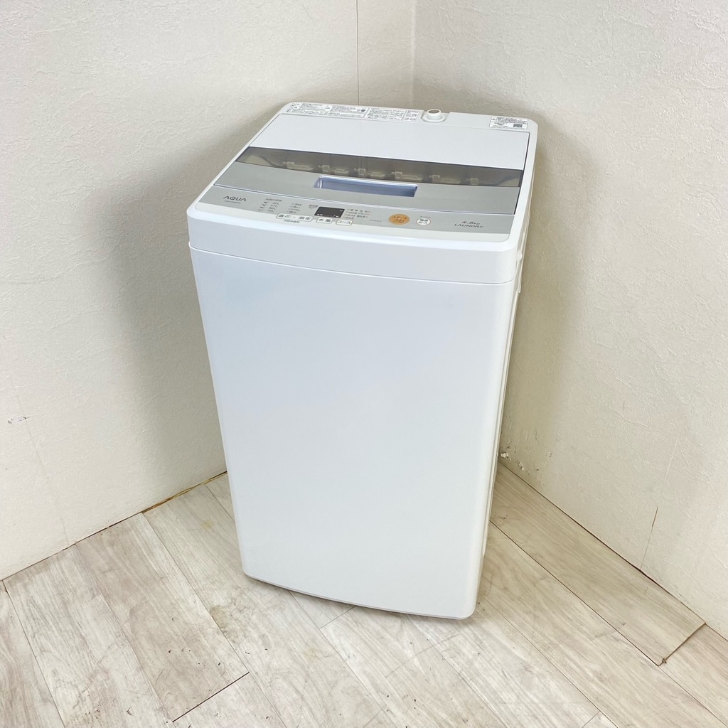中古 高年式 全自動洗濯機 4.5kg ハイアール アクア AQW-S45E-W 2017年 