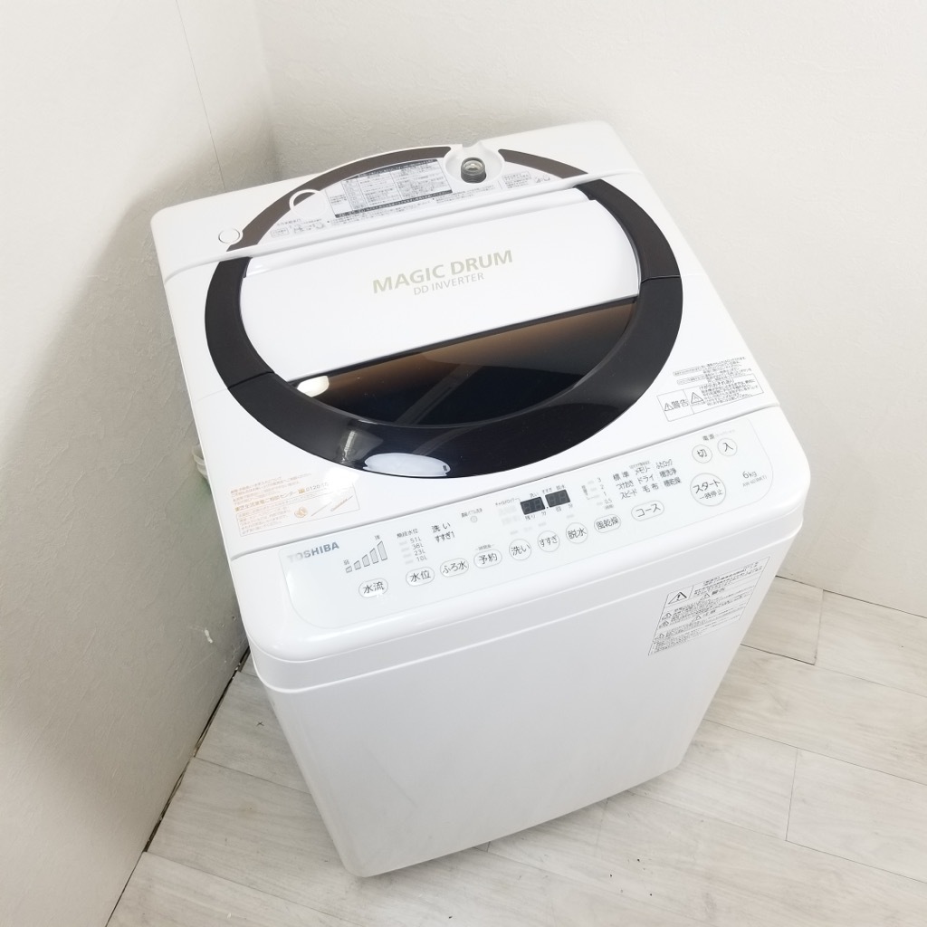 【6ヶ月安心保証付き】 TOSHIBA 全自動洗濯機　2016年製 TOSHIBA(東芝)の6.0kg全自動洗濯機 2016年製「AW-6G3」｜2019年12月13
