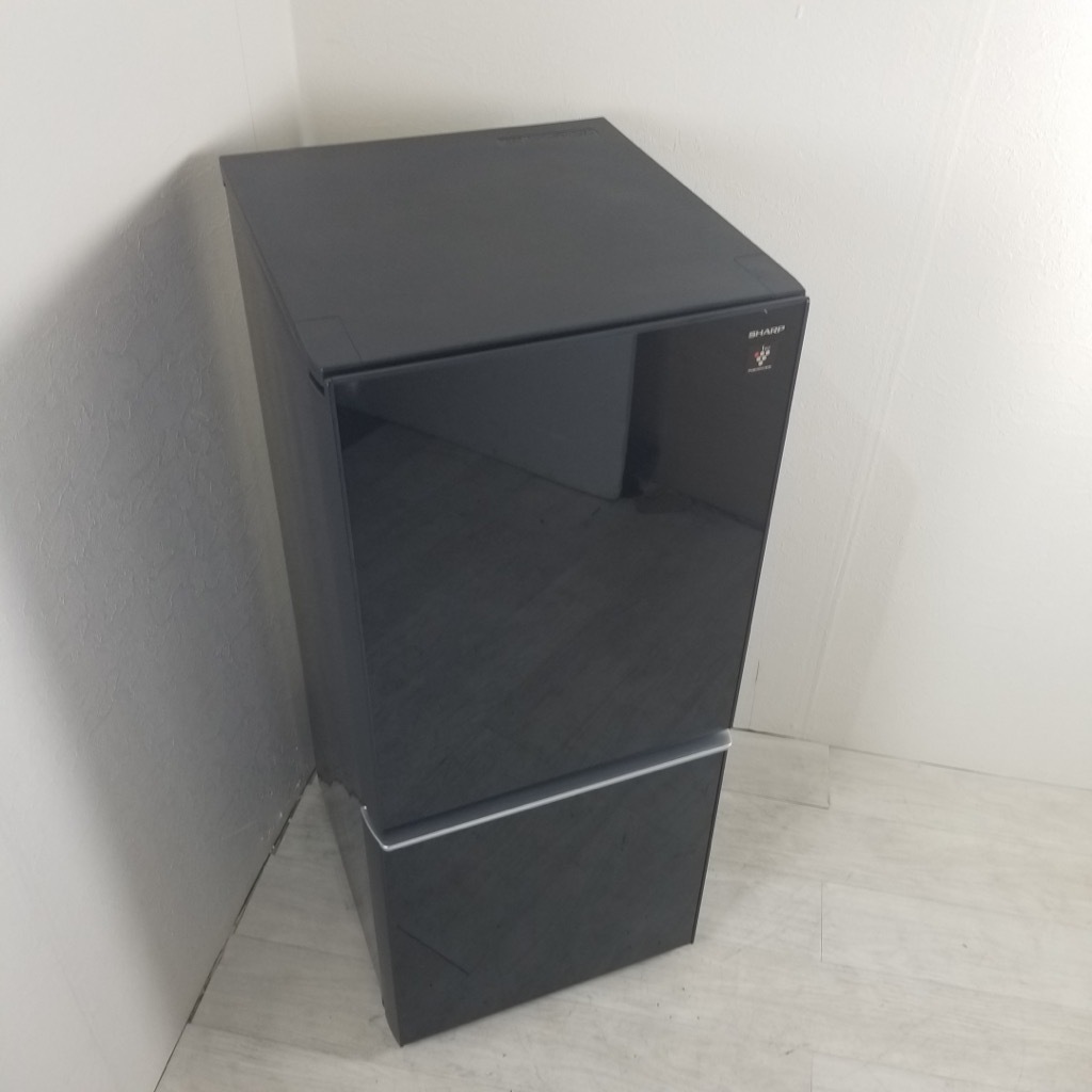 中古 137L ガラスドア 2ドア冷蔵庫 シャープ つけかえどっちもドア