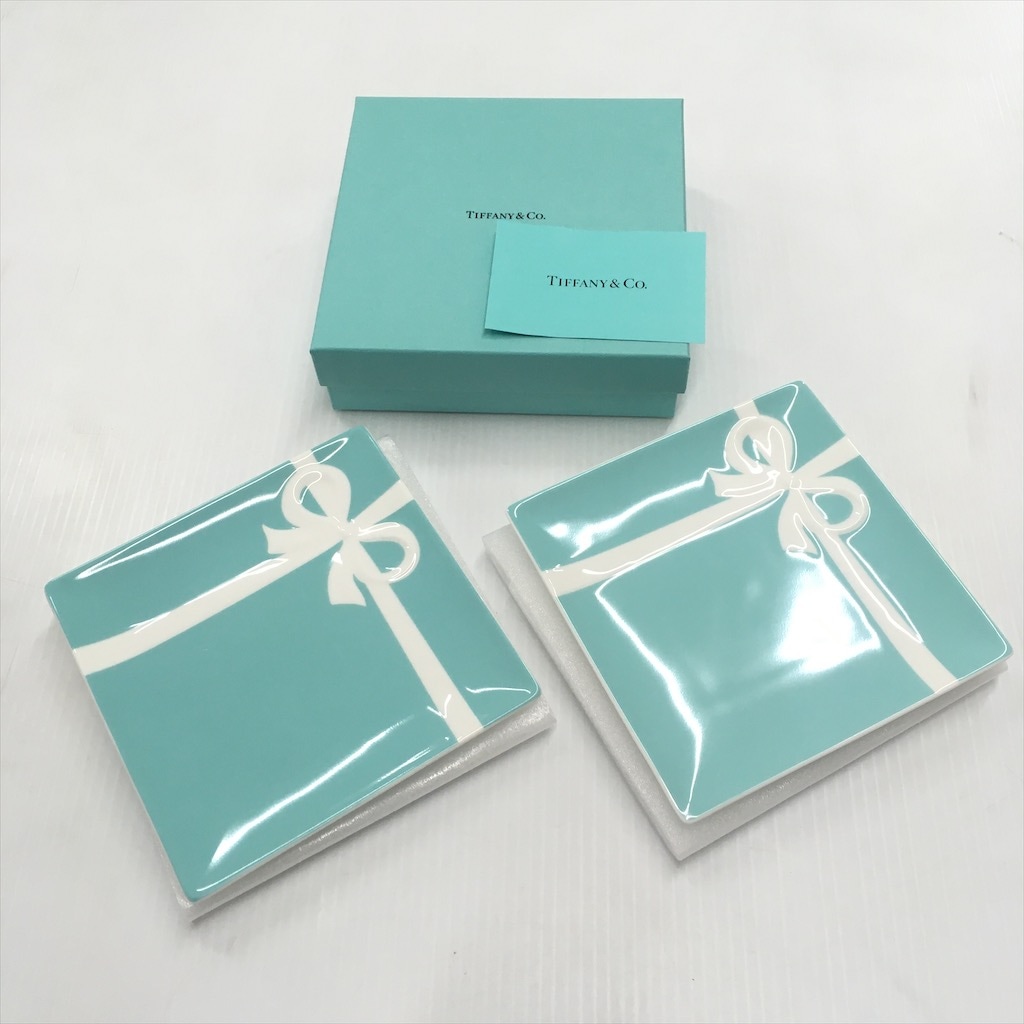 Tiffany & Co. ブルーボウデザートプレートセット TIFFANY&Co. ティファニー ブルー ボウ デザートプレート 2枚