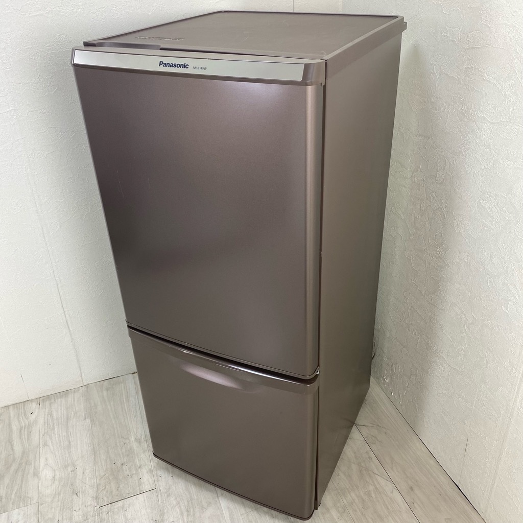 中古 138L 2ドア冷蔵庫 パナソニック NR-B149W-T 2016年製 ブラウン 右 