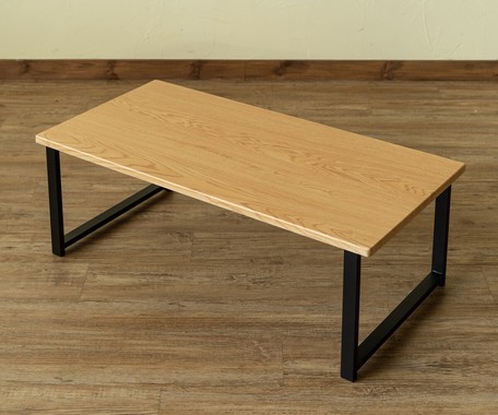 3カラー 木目調＋スチールのシックなセンターテーブル BR NA OAK