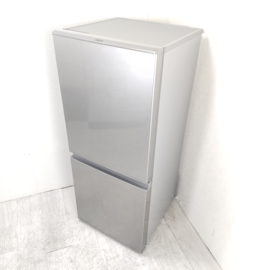 中古高年式 126L スタイリッシュ 2ドア冷蔵庫 アクア AQR-13K-S 2021年 