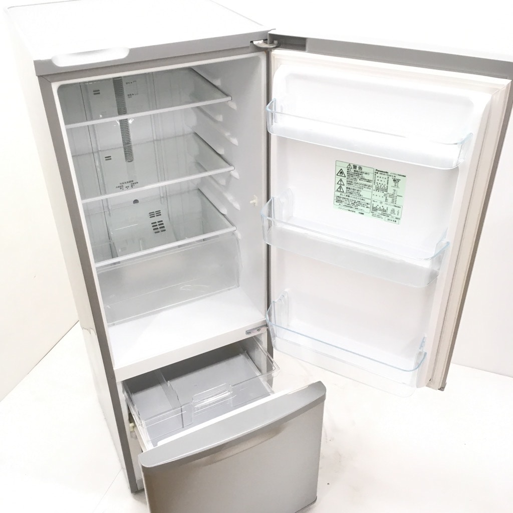中古 168L 2ドア冷蔵庫 自動霜取りファン式 シルバー パナソニック NR