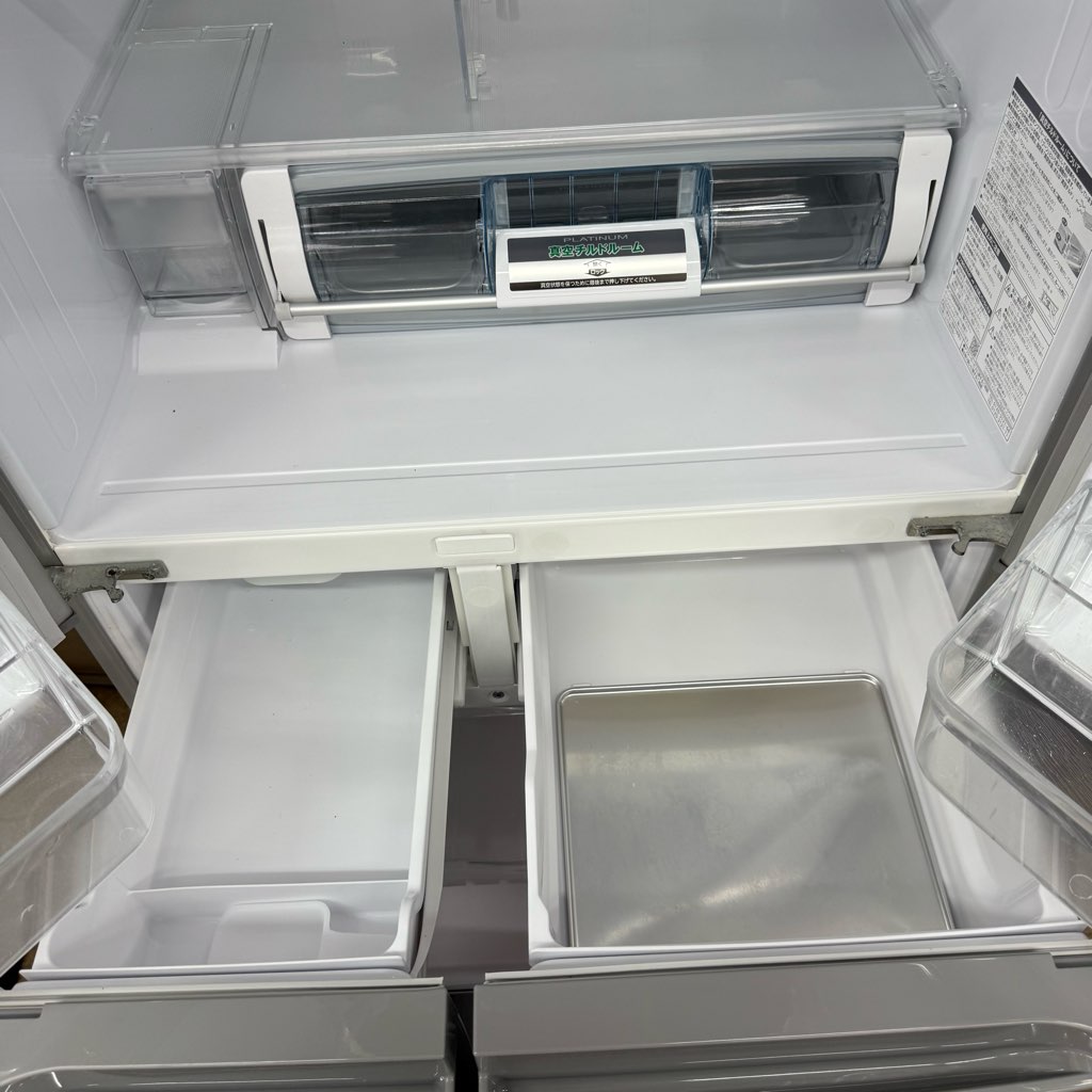 中古近郊自社便可 517L 日立 6ドア冷蔵庫 真空チルド R-F520F 2015年製