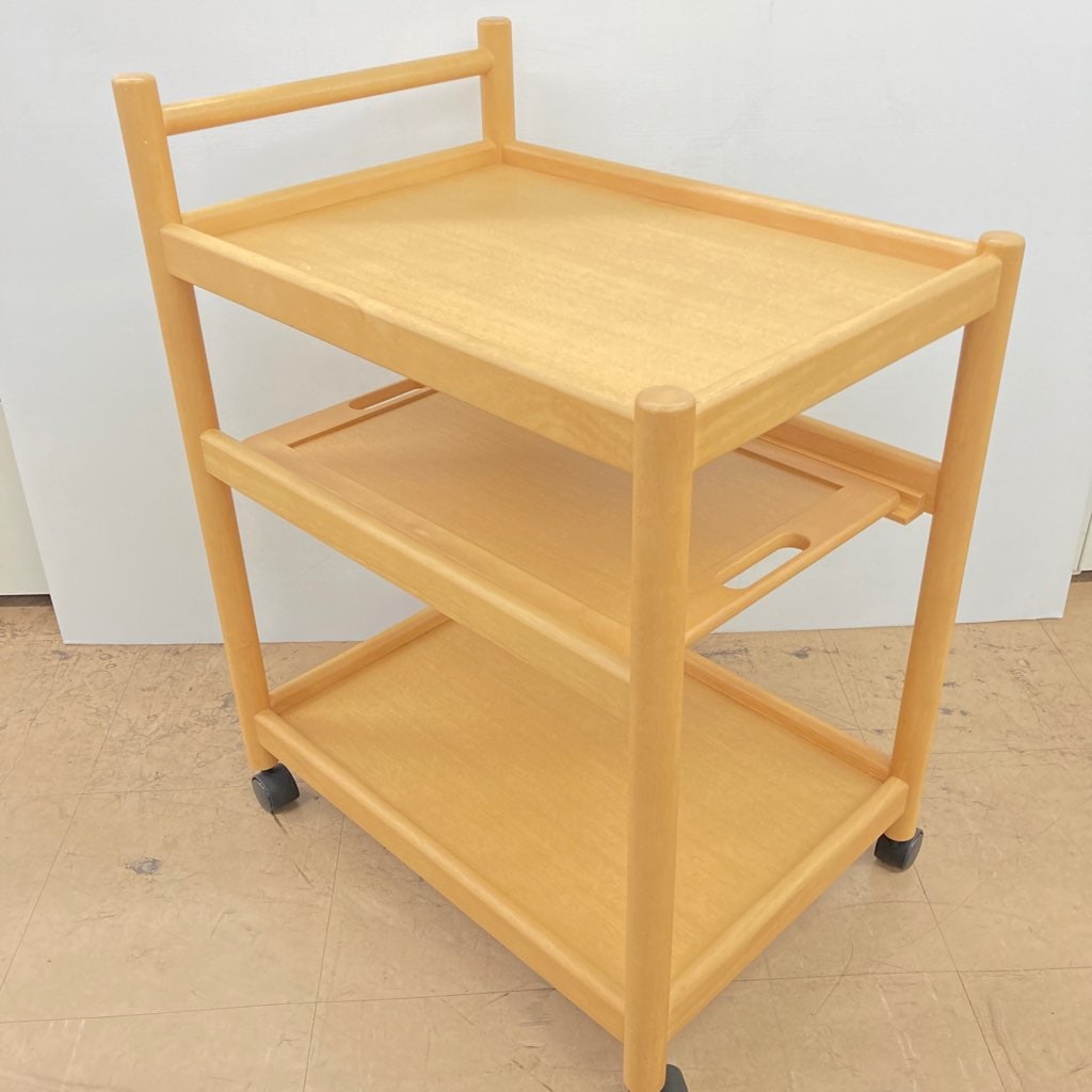 中古美品 karimoku カリモク家具 キッチンワゴン キャスター付き 配膳