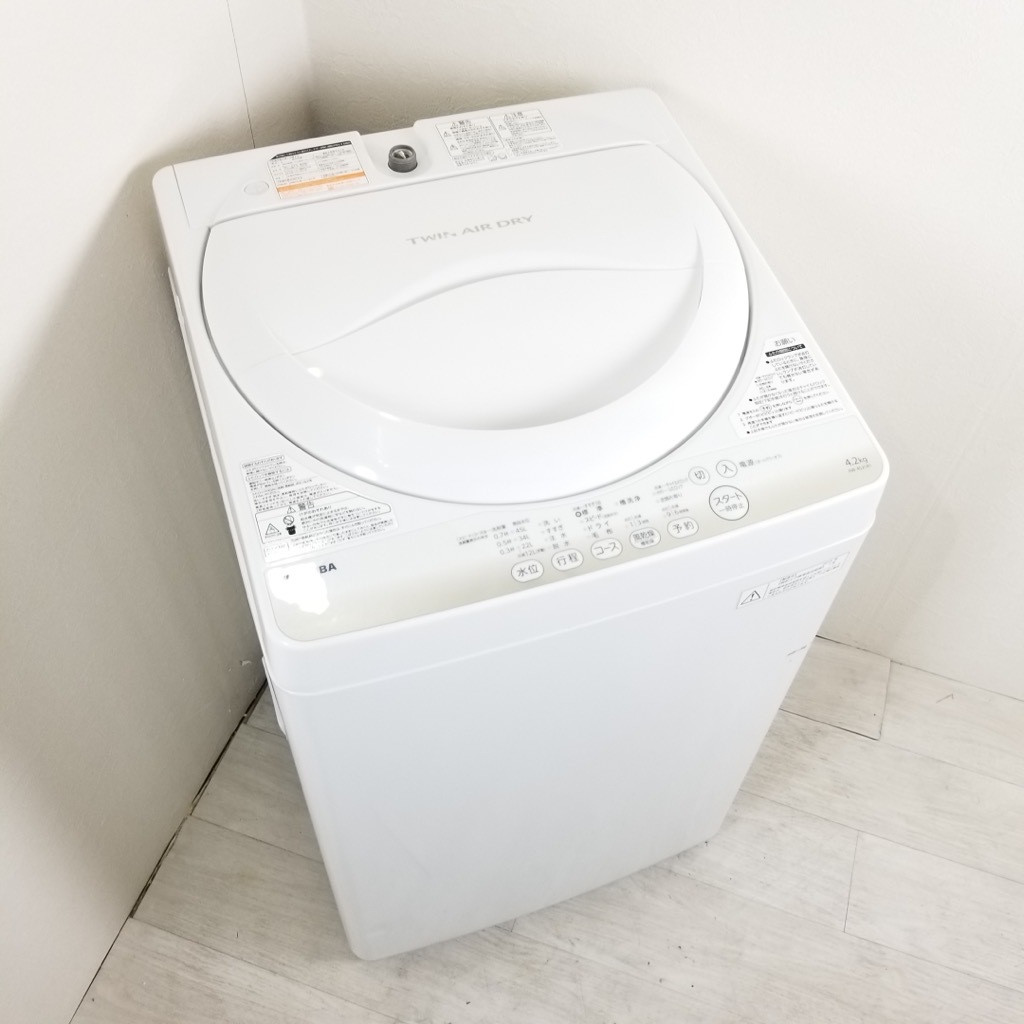 中古 全自動洗濯機 4.2kg 東芝 AW-4S2-W 2015年製 グランホワイト