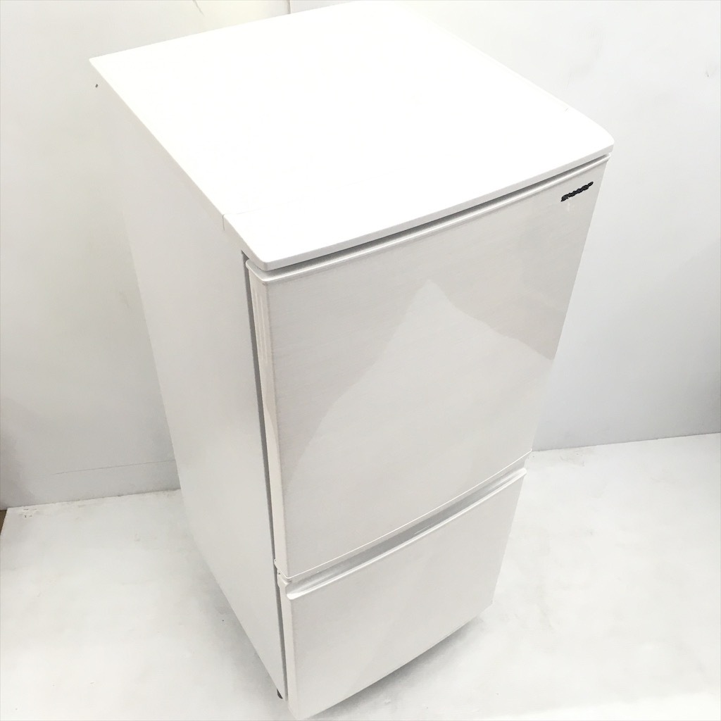 中古 137L つけかえどっちもドア 2ドア冷蔵庫 シャープ SJ-D14E-W 2019 