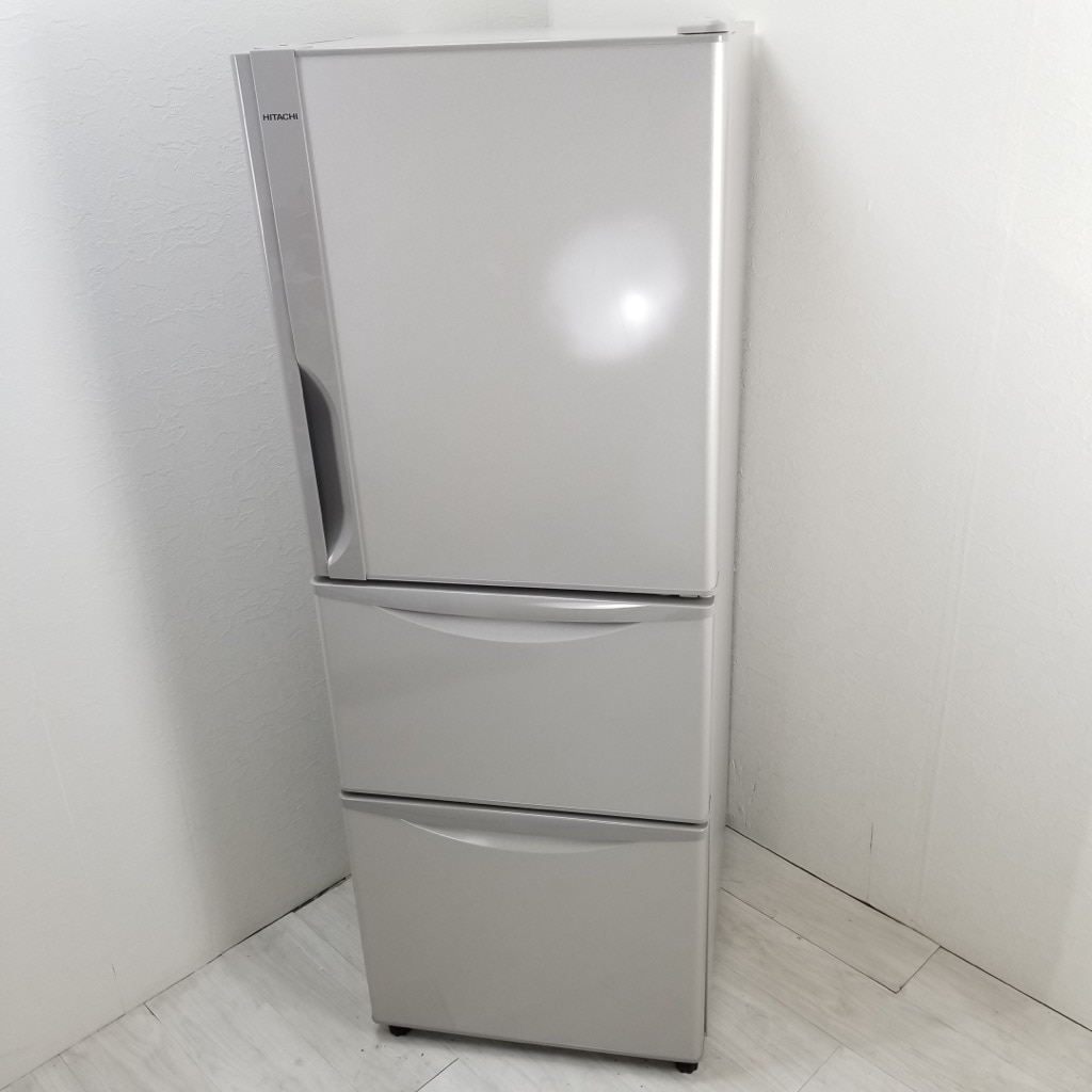 中古 265L 3ドア冷蔵庫 日立 R-27FV 2015年製 ライトブラウン 右開き 