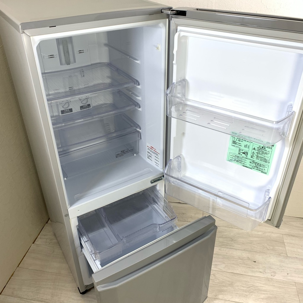 中古 人 2ドア冷蔵庫 サファイアブラック 自動霜取りファン式 三菱電機 