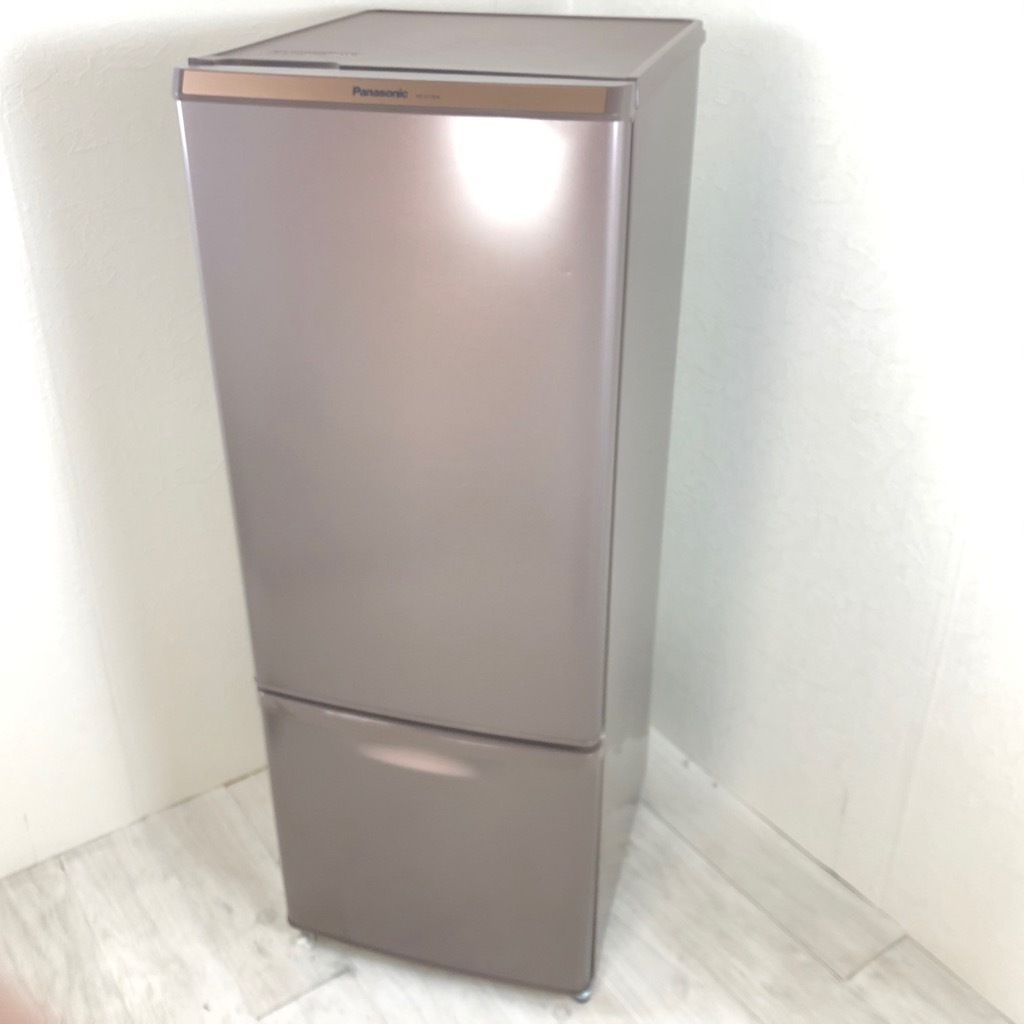 中古 168L 2ドア冷蔵庫 自動霜取りファン式 ブラウン パナソニック 