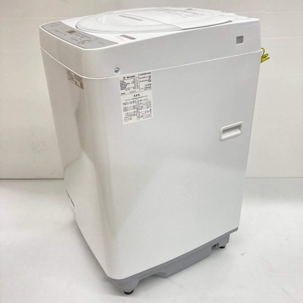 中古 高年式 6.0kg 全自動洗濯機 シャープ ES-GE6C-W プラズマ 
