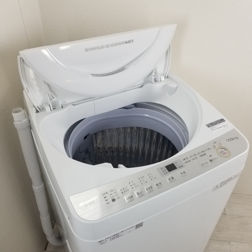 中古 シャープ 7.0kg 全自動洗濯機 風乾燥 2018年製 槽洗浄 二人暮らし 