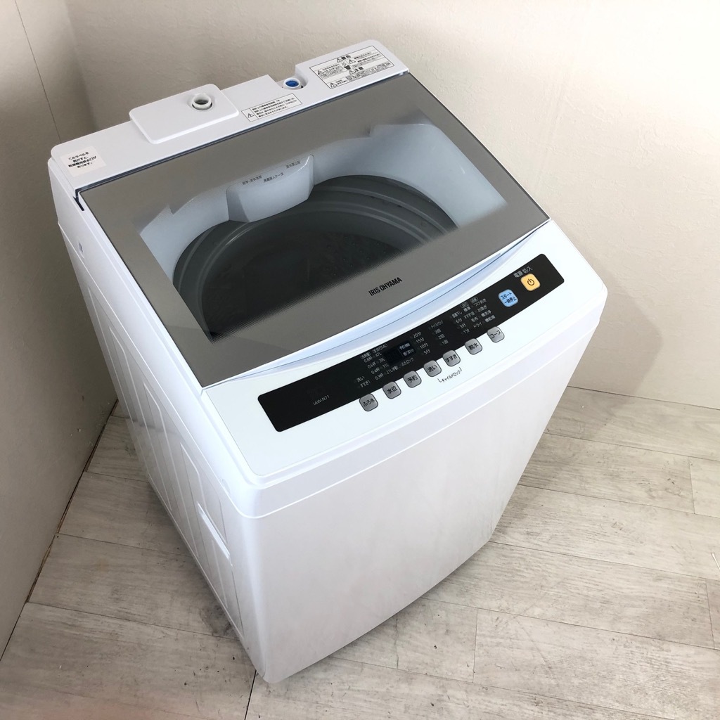 中古 高年式 7.0kg 全自動洗濯機 アイリスオーヤマ 2019年製 ガラス 
