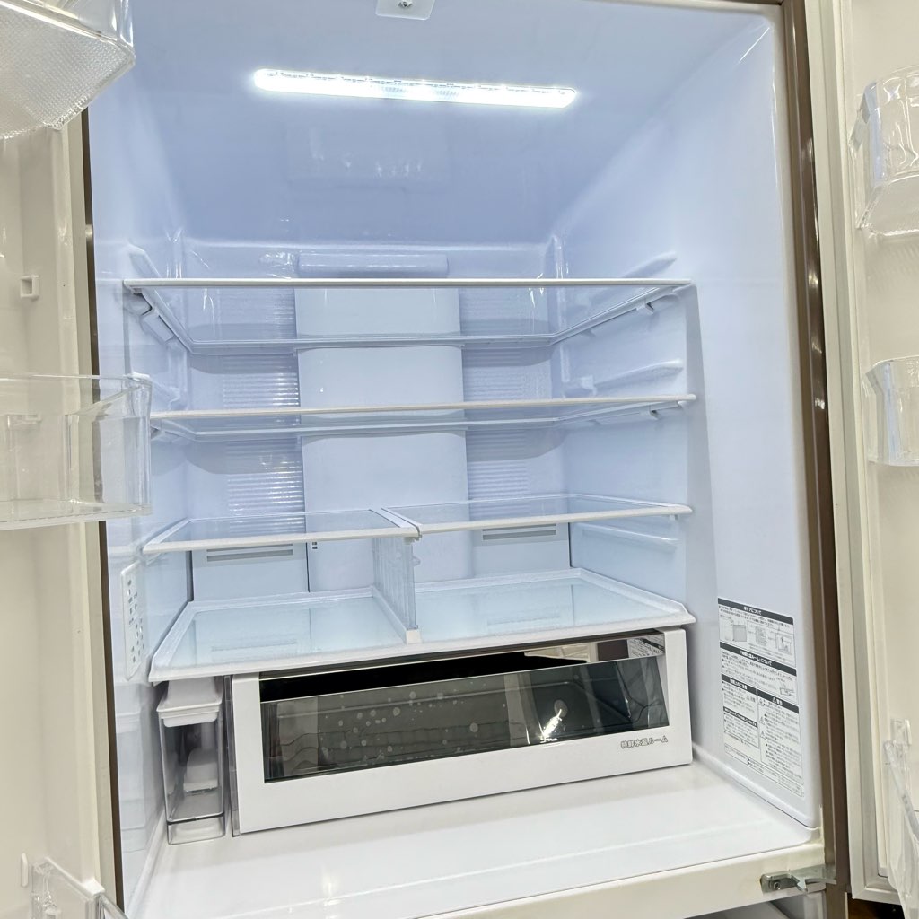 中古近郊自社便可 602L 日立 6ドア冷蔵庫 真空チルド R-HW60N-XN