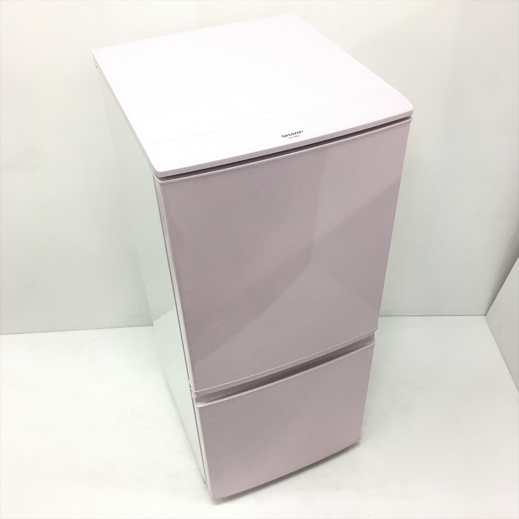 シャープ 冷蔵庫 SJ-14E2-P ピンク 2015年製 中古 137L 2ドア冷蔵庫 つけかえ扉 シャープ SJ-14E2-SP ピンク