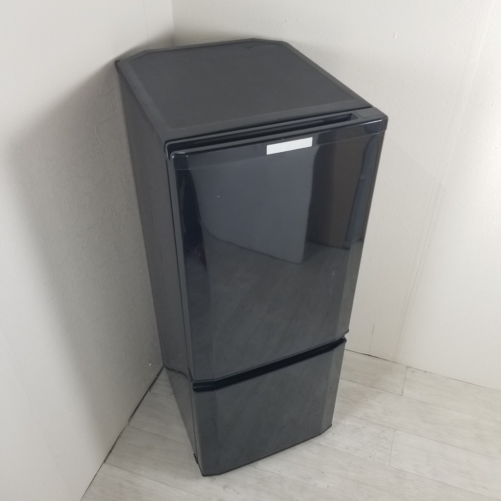 中古 146L 2ドア冷蔵庫 自動霜取りファン式 サファイアブラック 三菱 