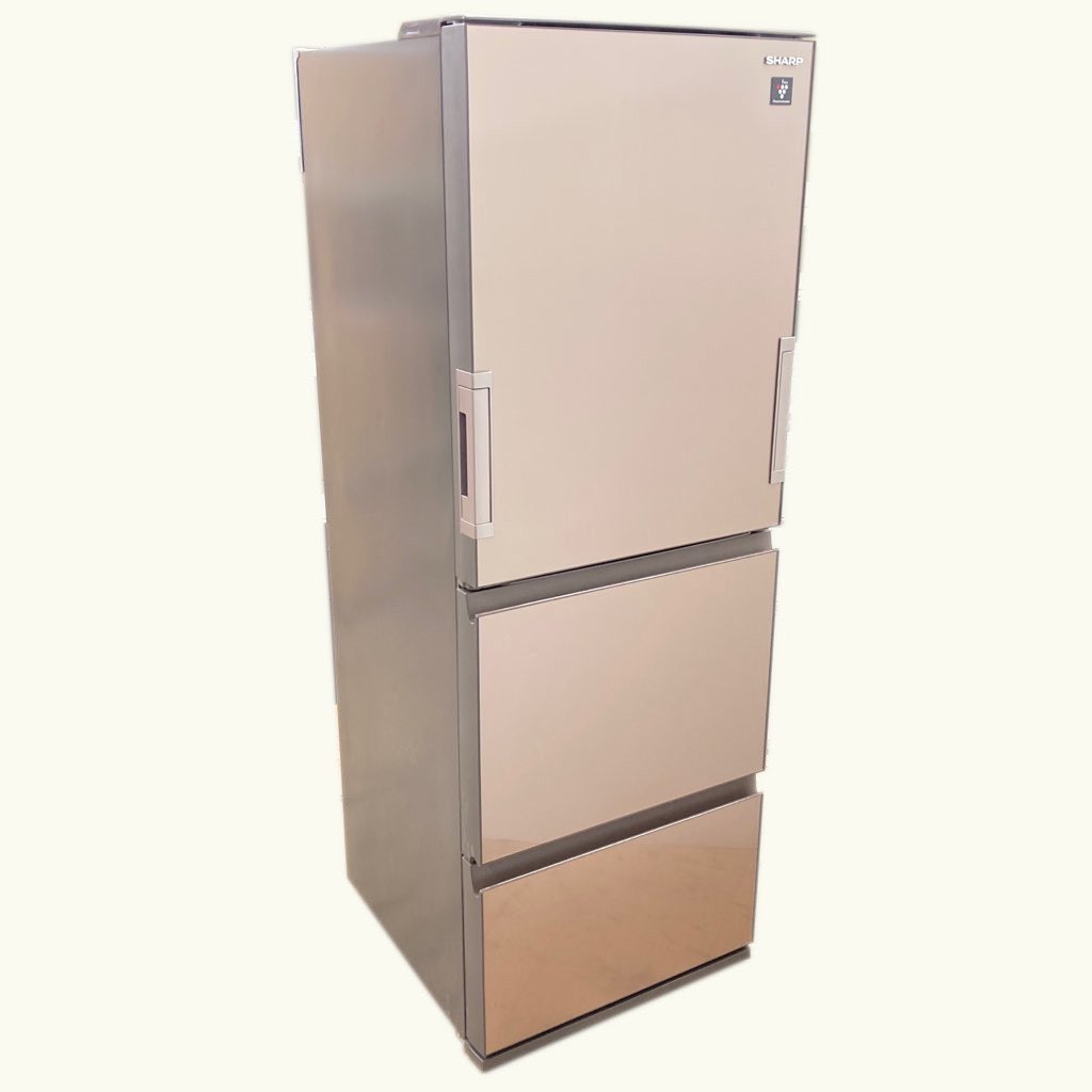 中古近郊自社便可 送料格安 シャープ 356L 3ドア冷蔵庫 SJ-GE36D-T
