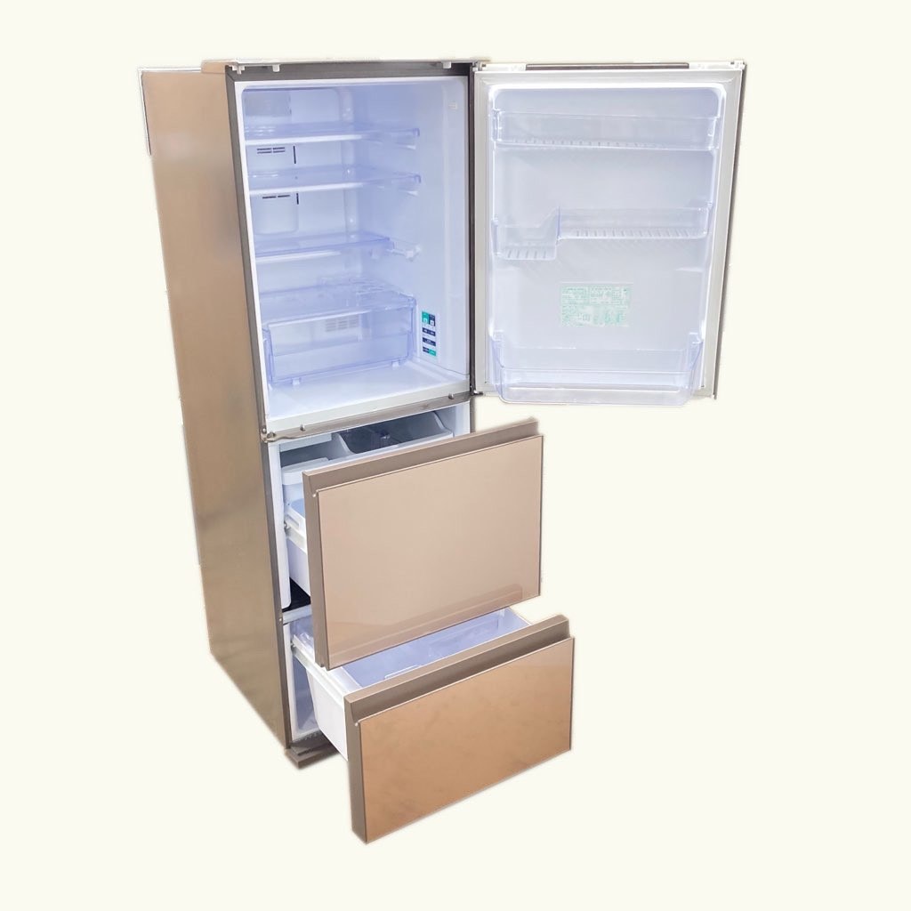 中古近郊自社便可 送料格安 シャープ 356L 3ドア冷蔵庫 SJ-GE36D-T