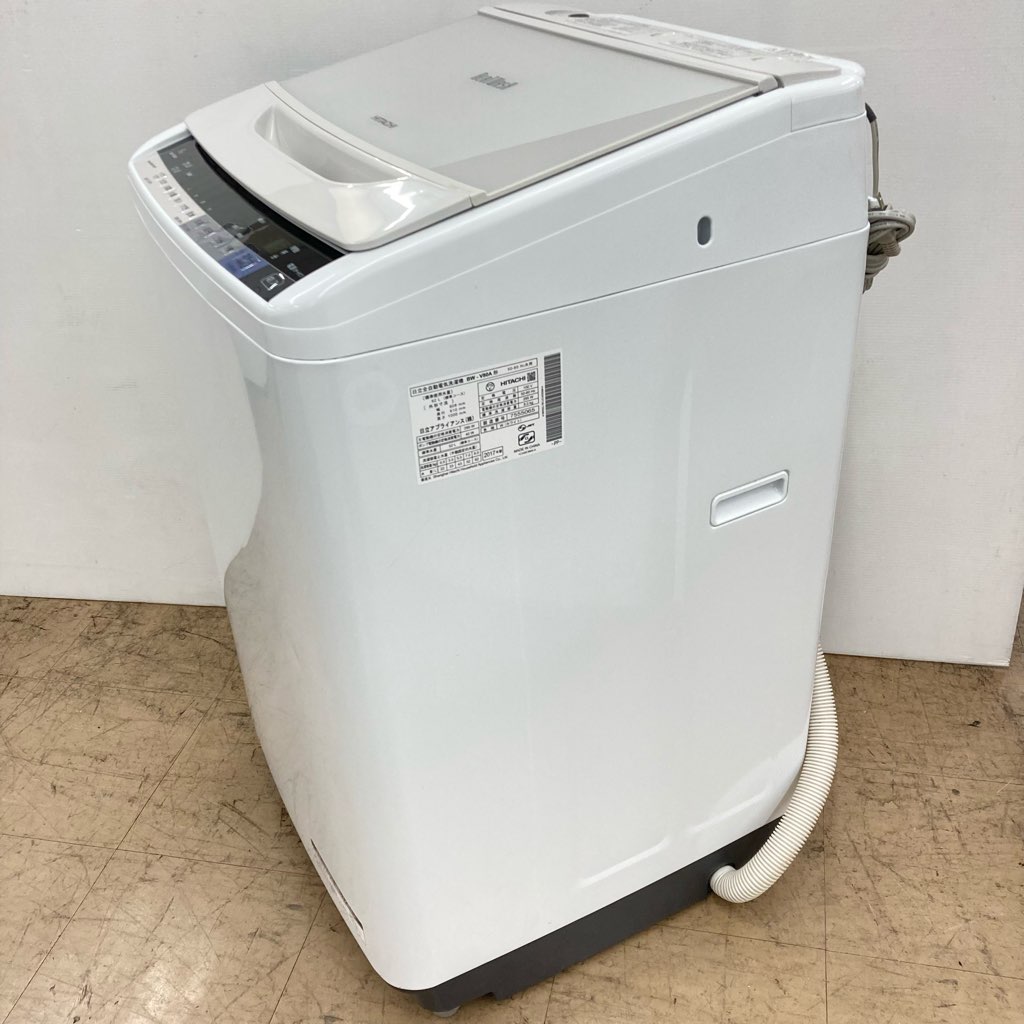 中古 8.0kg 全自動洗濯機 送風乾燥機能 ビートウォッシュ 日立 BW-V80A
