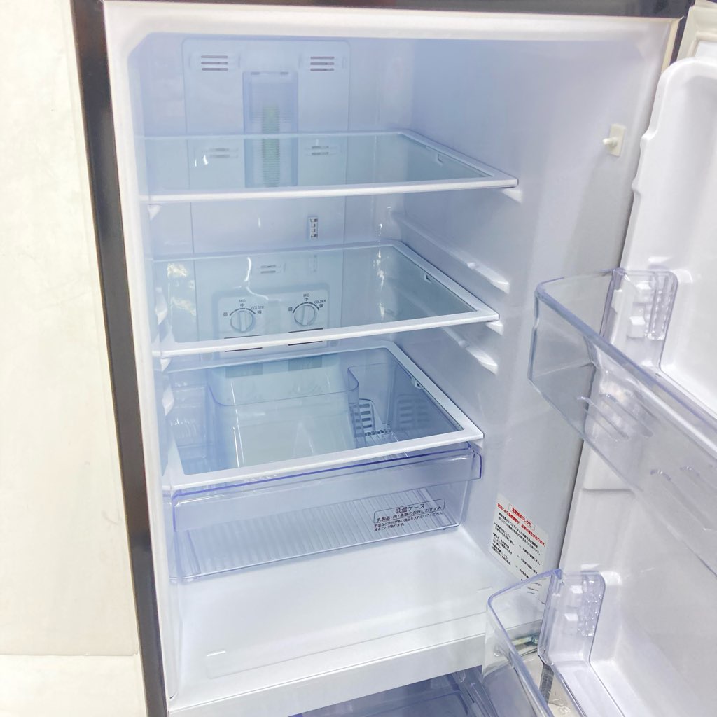 中古 冷蔵庫 三菱 自動霜取りファン式 146L 2ドア MR-P15C-B 2018年製