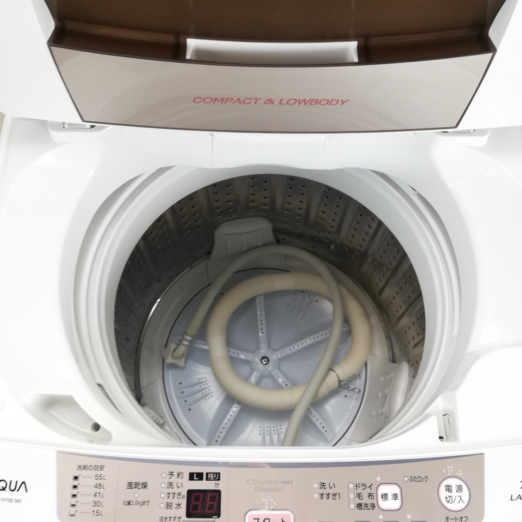 中古 7.0kg 送風乾燥機能付き 全自動洗濯機 ハイアール アクア 2015年 