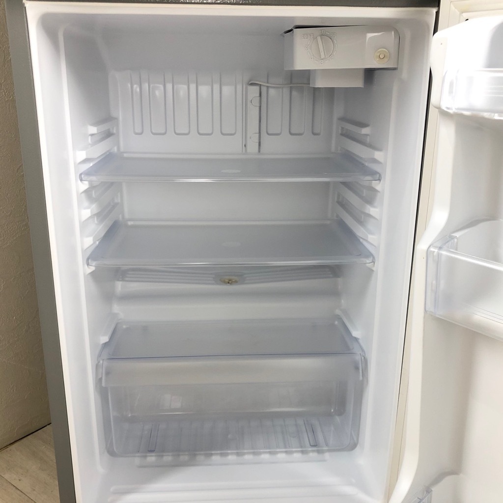 中古 109L 2ドア冷蔵庫 ハイアール アクア シルバー 2016年～2017年製 