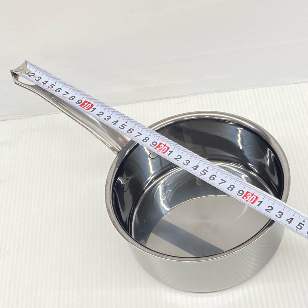 中古 美品 HESTAN NANOBOND 蓋つき片手鍋 φ16cm イタリア製 IH ガス 