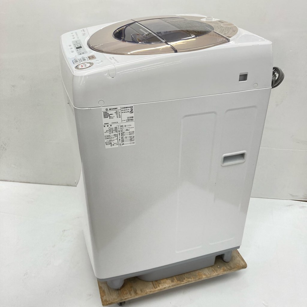 中古 7.0kg 送風乾燥 全自動洗濯機 シャープ ES-SH7C-N 2018年製造