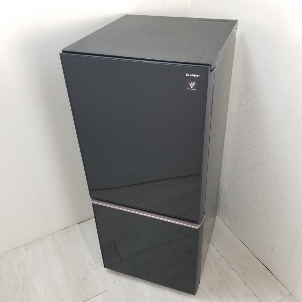 中古 137L ガラスドア 2ドア冷蔵庫 シャープ SJ-GD14D-B 2018年製 