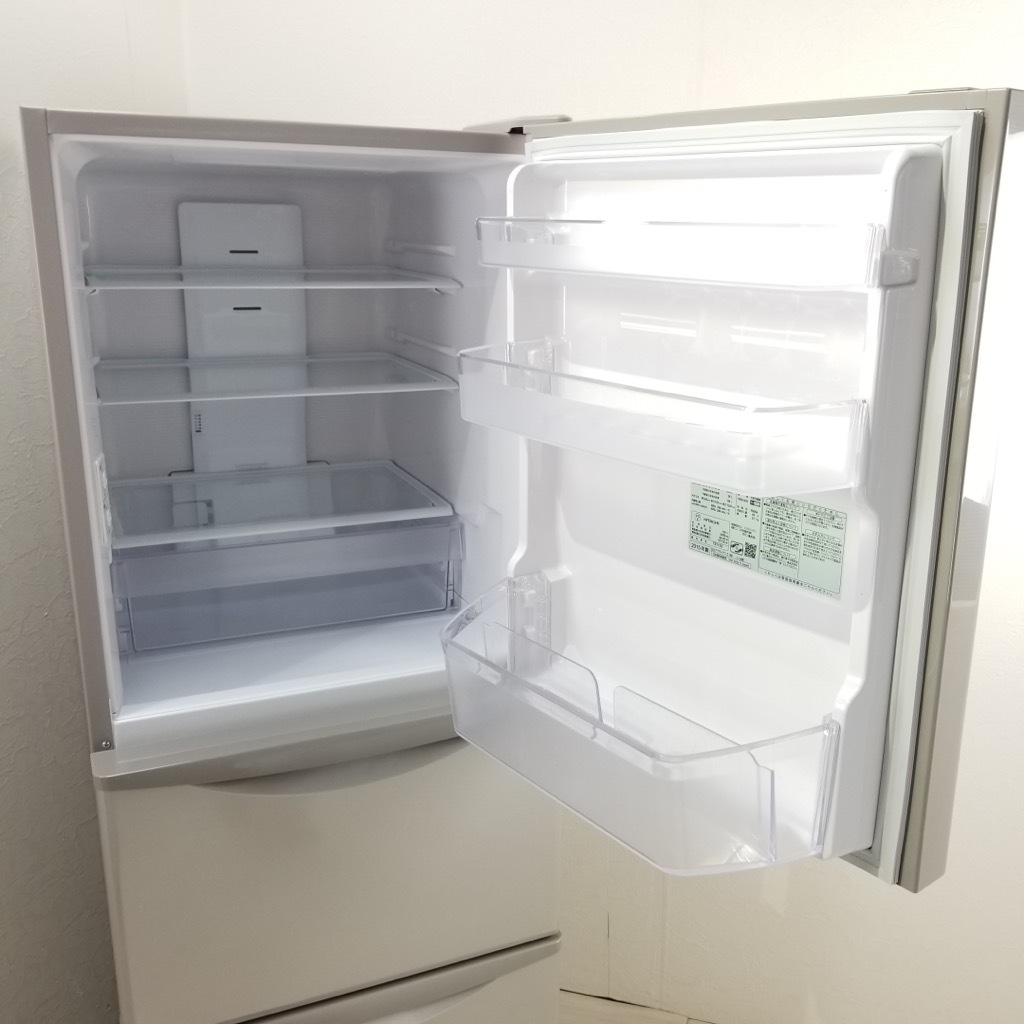 中古 265L 3ドア冷蔵庫 日立 R-27FV 2015年製 ライトブラウン 右