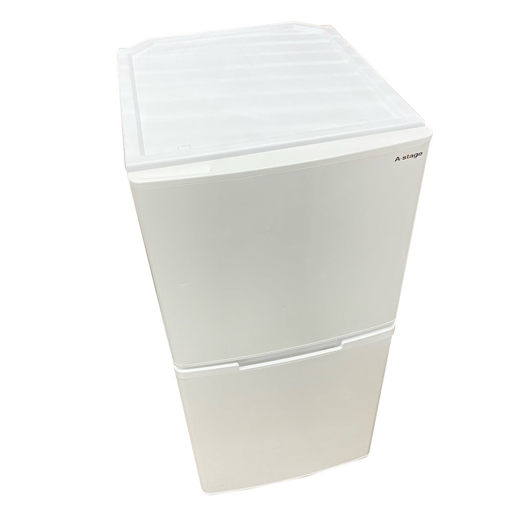 中古 123L 2ドア冷蔵庫 A-Stage RZ-123W 自動霜取りファン式 2020年製 