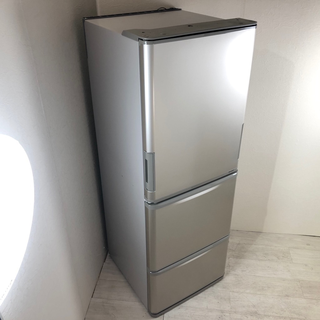シャープ　ノンフロン冷凍冷蔵庫　SJ-W352F-S　どっちもドア　シルバー系 シャープ ノンフロン冷凍冷蔵庫 SJ-W352F-S どっちもドア シルバー系