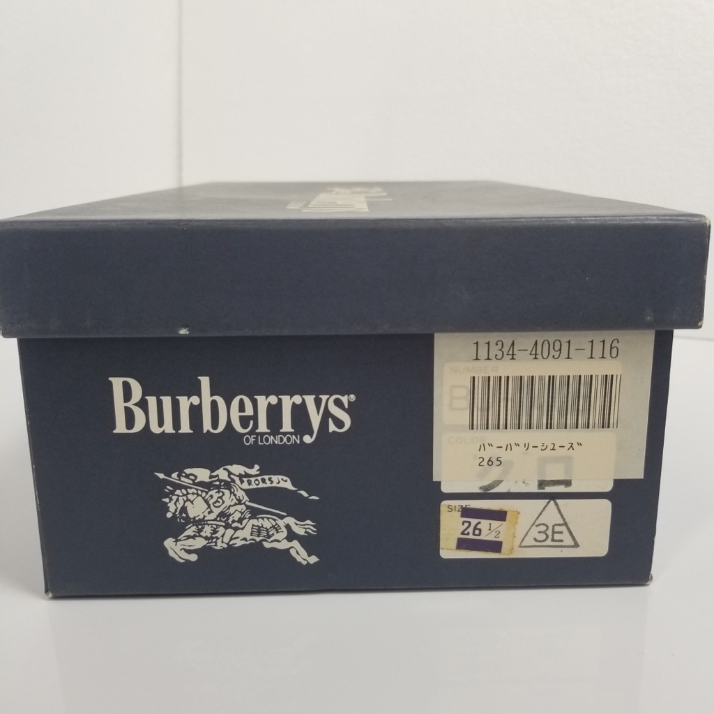 ��� ���� BURBERRY LONDON �С��Х꡼ �ɥ쥹���塼�� ��� �֥�å� 26.5cm �쥶�� BU-1405 ��ޯ�� 