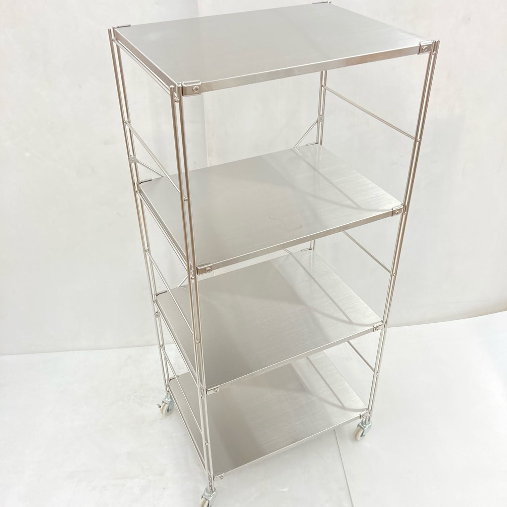 中古 人気 無印良品 ステンレスユニットシェルフ 中 4段 W58×D41