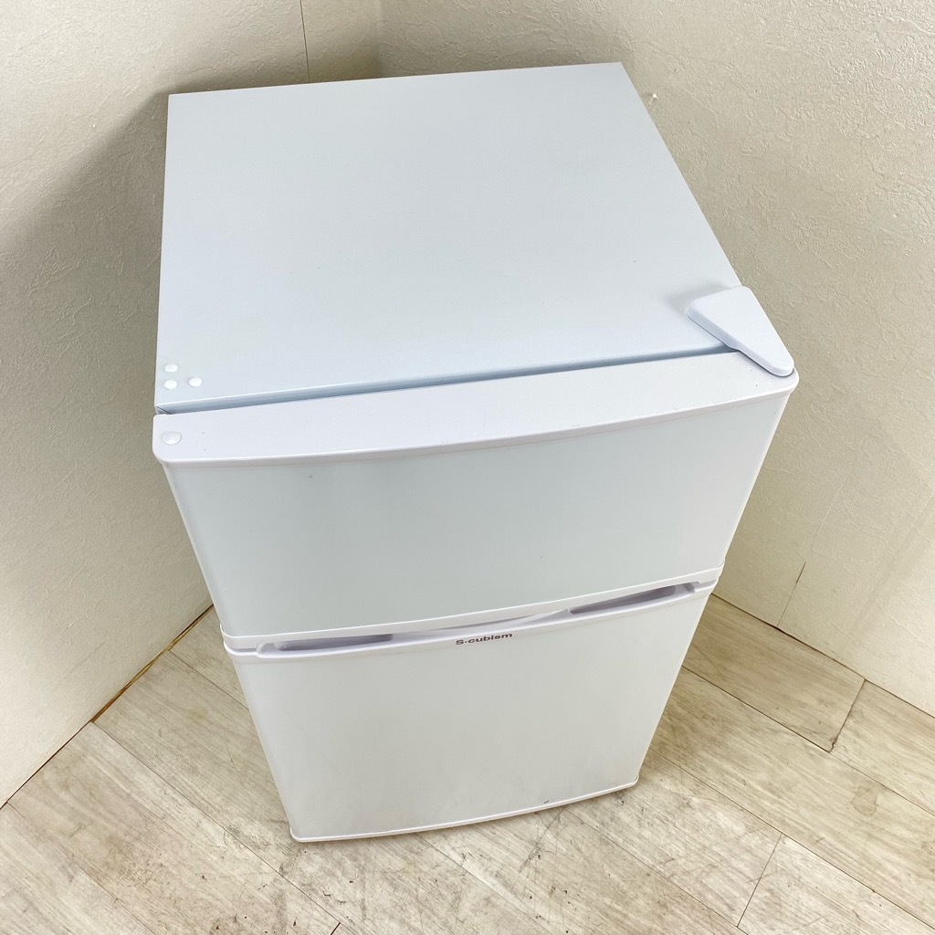中古 90L 2ドア冷蔵庫 エスキュービズム WR-2090 2016年製 ホワイト