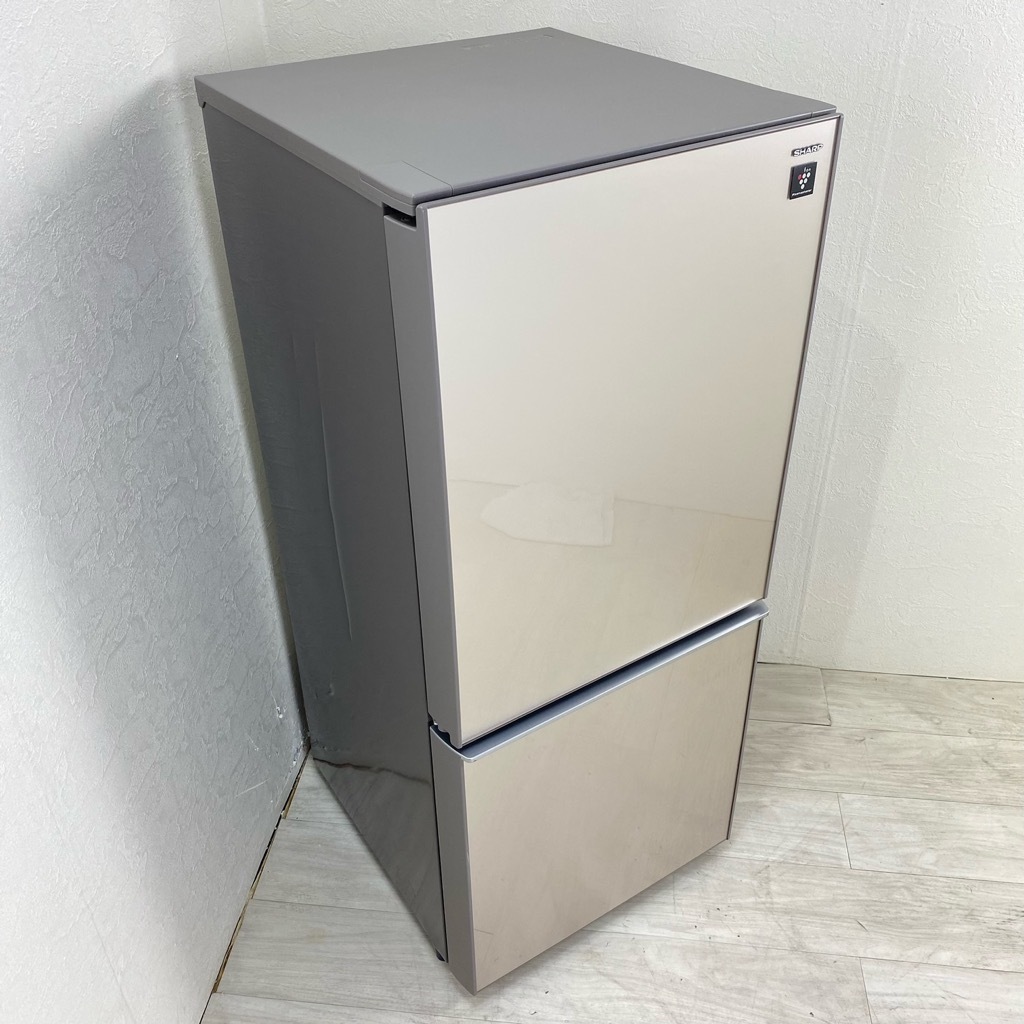 中古 137L ガラスドア 2ドア冷蔵庫 シャープ SJ-GD14C-C 2017年製