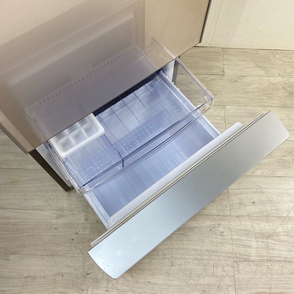 中古 137L ガラスドア 2ドア冷蔵庫 シャープ SJ-GD14C-C 2017年製