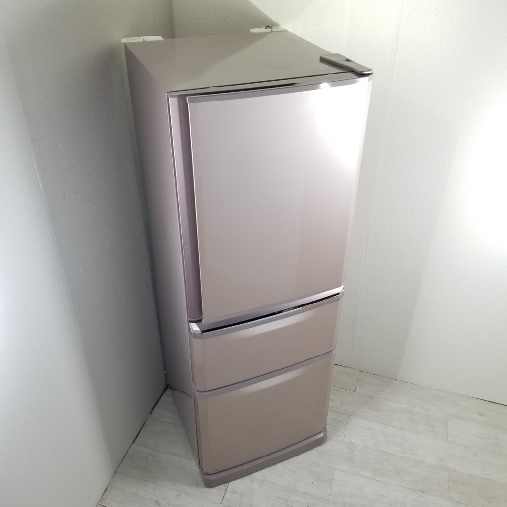 三菱 MR-C34W-W ノンフロン冷凍冷蔵庫 335L ホワイト 2013年製 中古 店舗近郊送料格安 335L 3ドア冷蔵庫 三菱 MR-C34W-P 2013年製 右