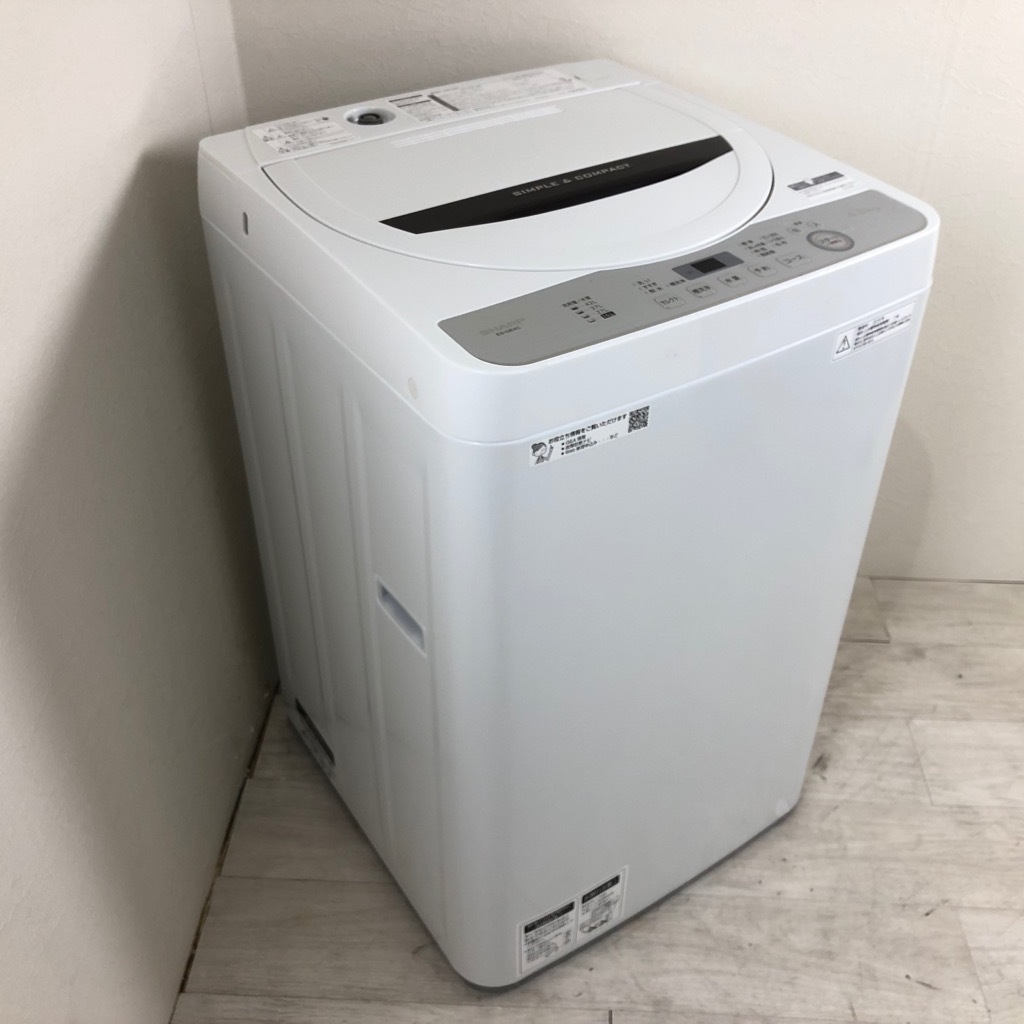 中古 全自動洗濯機 送風乾燥 4.5kg ブラウン系 シャープ ES-GE4C