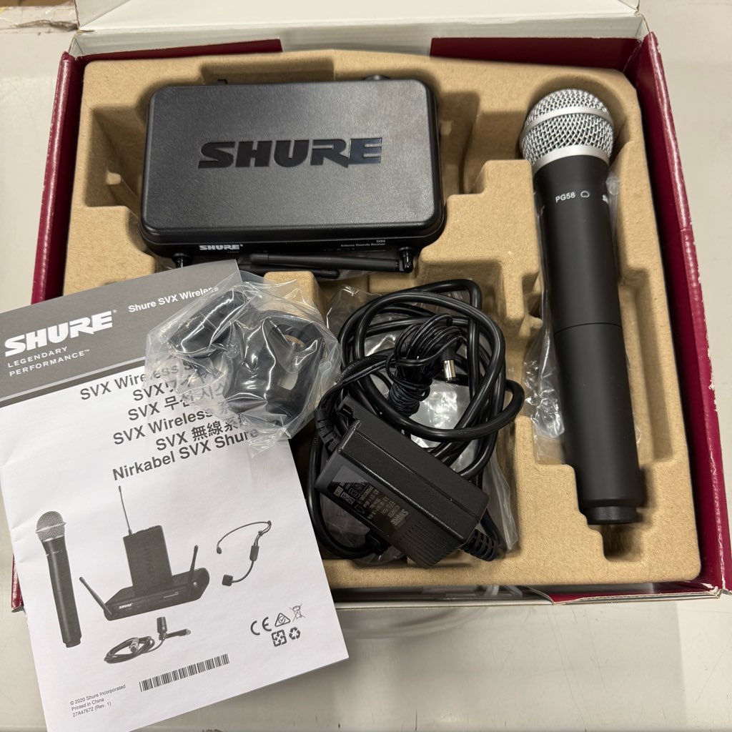 中古美品 SHURE ワイヤレスボーカルシステム SVX24J/PG58
