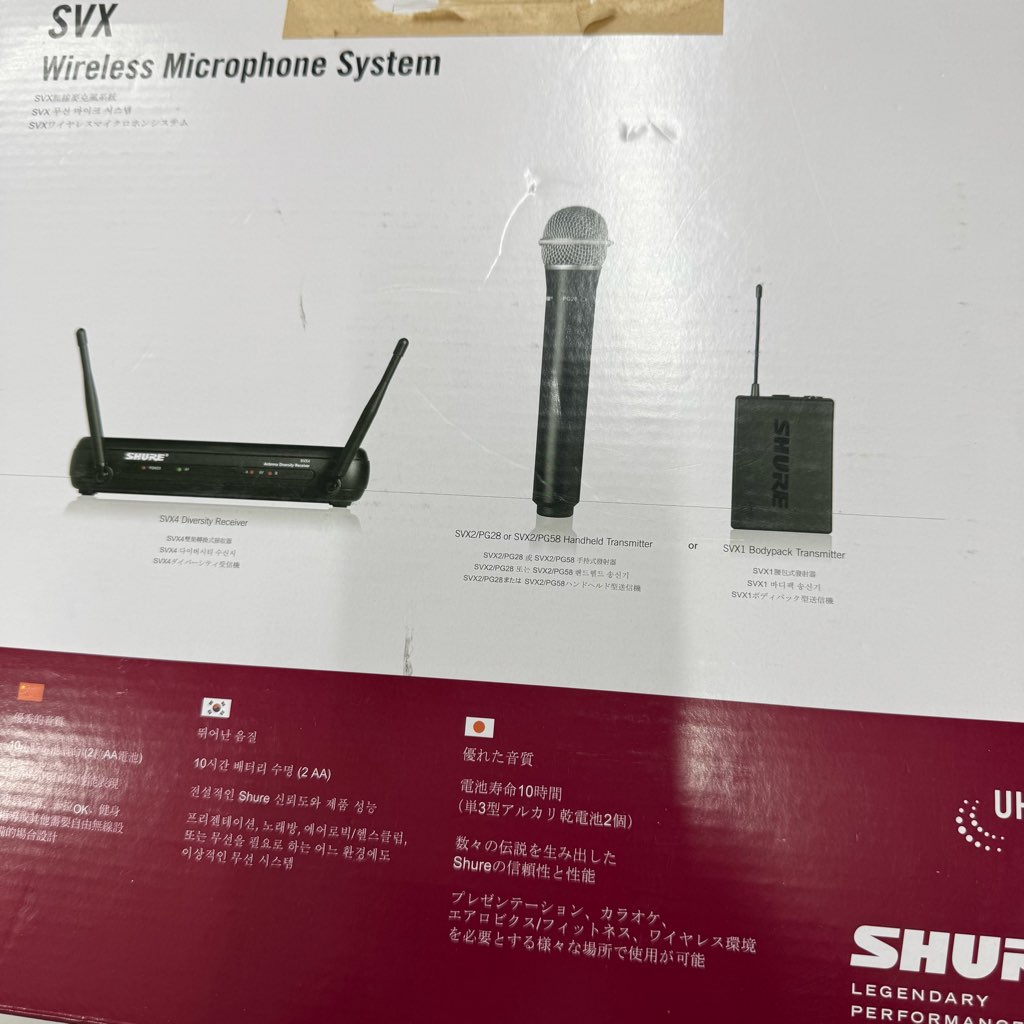 ������� SHURE �磻��쥹�ܡ����륷���ƥ� SVX24J/PG58