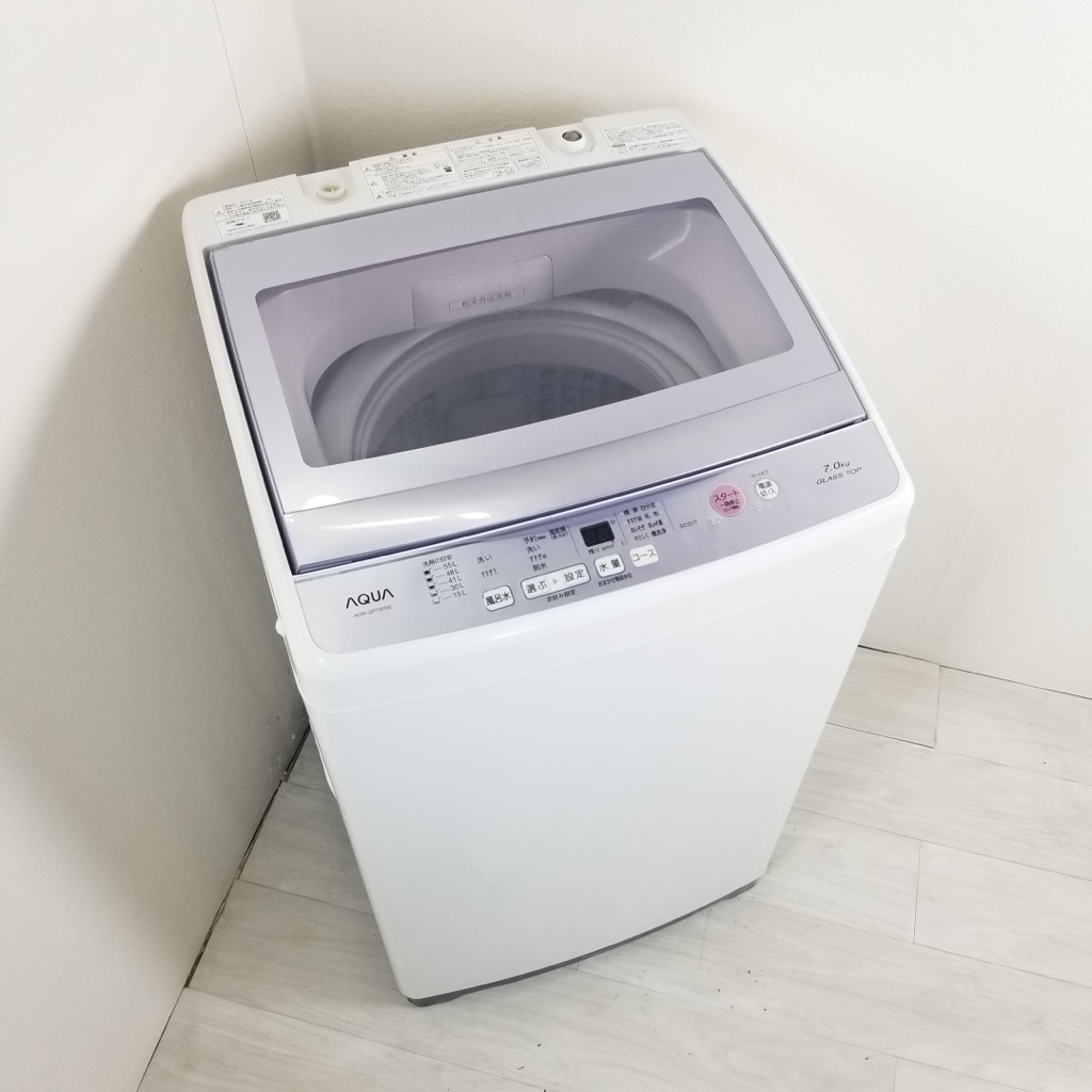 中古 7.0kg 全自動洗濯機 送風乾燥 アクア AQW-GP70F 2017年製  