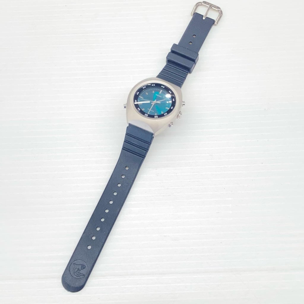 中古 SEIKO TITANIUM H711-0A10 ブルーグリーン系 ベゼル径約40mm アナデジ
