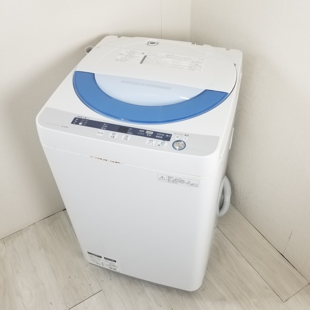 中古 5.5kg 全自動洗濯機 風乾燥 シャープ ES-GE55P-A ブルー系 2015年 中古 5.5kg 全自動洗濯機 風乾燥 シャープ ES-GE55P-A ブルー系 2015年